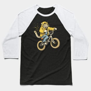 Cat Riding a Bike Baseball T-Shirt